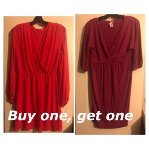 Coral and Burgundy dresses